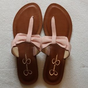NEW Size 10 Jessica Simpson Pink Bow Flip Flops